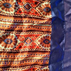 Blue with design scarf